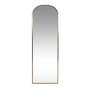 Revere 72 in. x 24 in. Modern Arch Framed Brushed Brass Accent Mirror