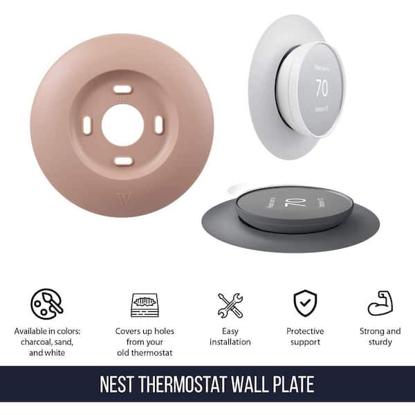 Wasserstein 5 25 In Rose Gold Wall Plate Cover For Google Nest Thermostat 2020 Elegant Mounting Your Googlenestwallpltsandus The Home Depot - Elago Wall Plate Cover For Nest Thermostat E