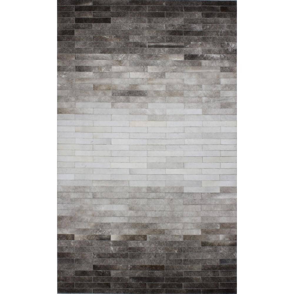 Santa Fe Grey 9 ft. x 12 ft. Striped Contemporary Area Rug