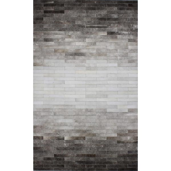 Santa Fe Grey 9 ft. x 12 ft. Striped Contemporary Area Rug
