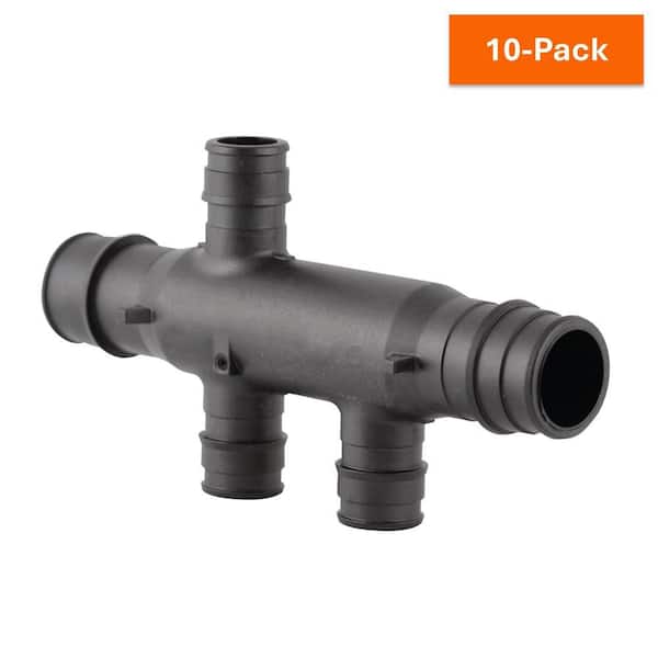 ProPEX 3/4 in. PEX Expansion Barb Engineered Polymer Open Opposing Multi-Port Tee, 1/2 in. Branches, 3-Outlets (10-Pack)