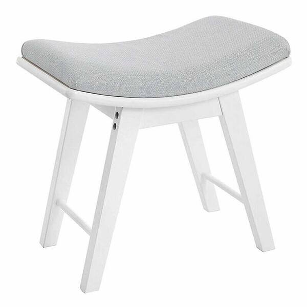 Veikous Modern Wooden White Curved, Modern Vanity Chairs For Bathroom