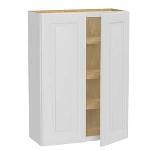 Grayson Pacific White Painted Plywood Shaker Assembled 3 Shelf Wall Kitchen Cabinet Sft Cs 30 in W x 12 in D x 42 in H
