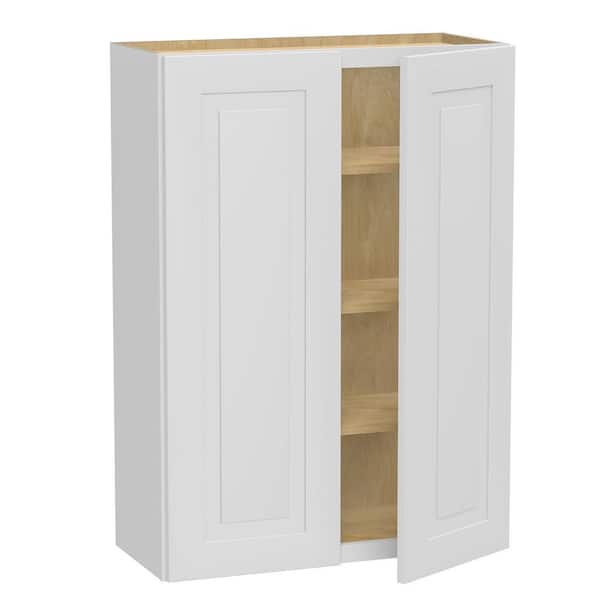 Home Decorators Collection Grayson Pacific White Painted Plywood Shaker Assembled 3 Shelf Wall Kitchen Cabinet Sft Cs 30 in W x 12 in D x 42 in H