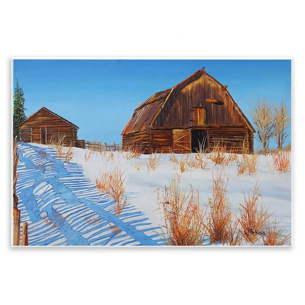 Stupell Industries Winter Country Barn by Andrew Kiss 1-Piece Unframed Graphic Print Nature Poster Art Print 15 in. x 10 in.