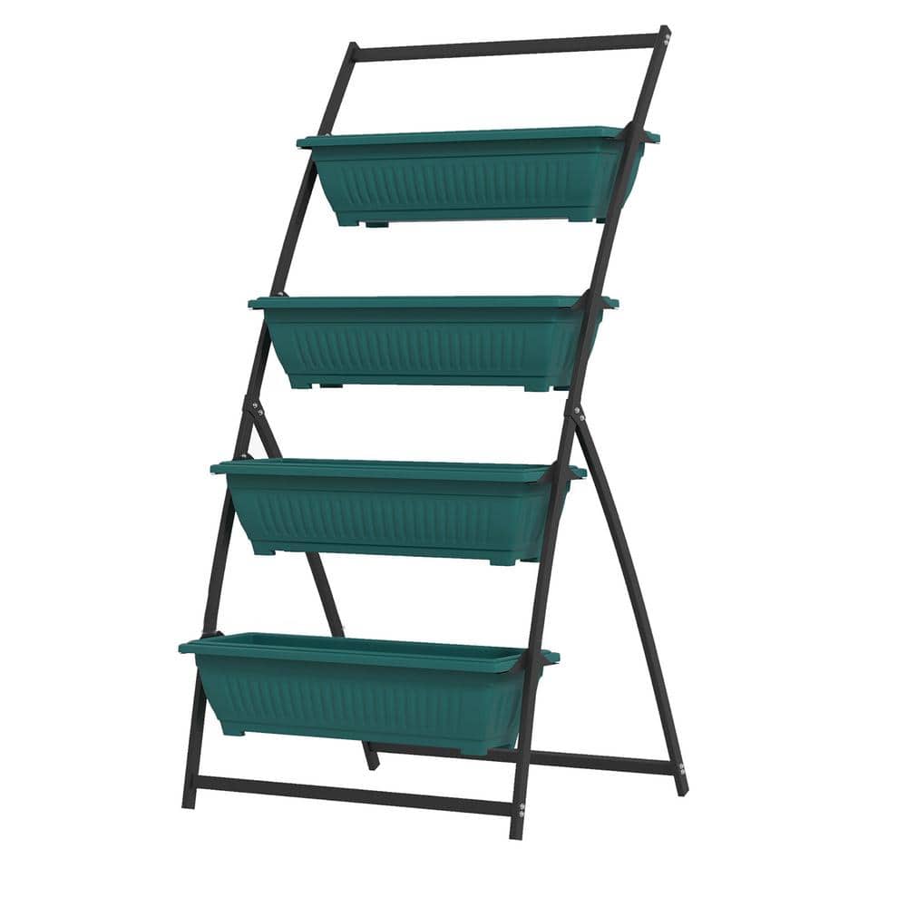 4-Tier Green Plastic Raised Garden Bed Outdoor Planter Boxes with Stand, Self Draining for Vegetable, Flowers and Herbs price history on PriceWatchPro