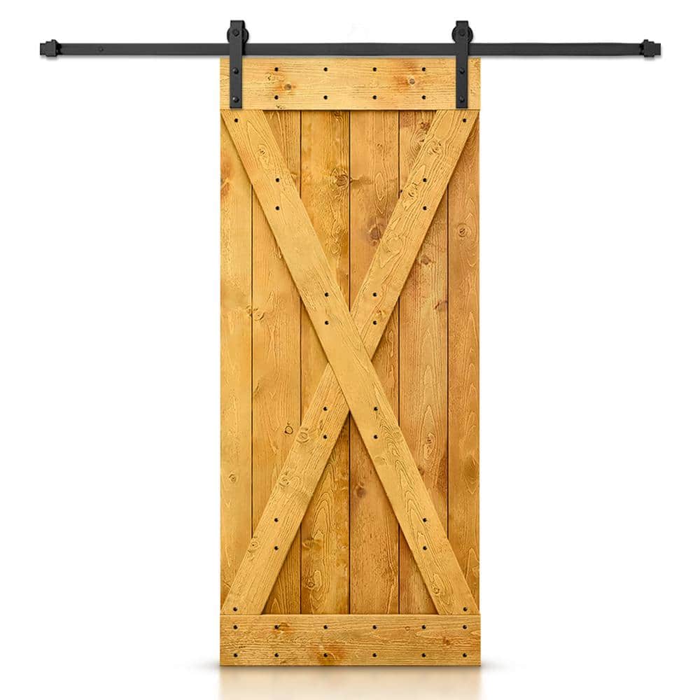 24 in. x 80 in. X Series Solid Core Colonial Maple Stained DIY Wood Interior Sliding Barn Door with Hardware Kit price history on PriceWatchPro