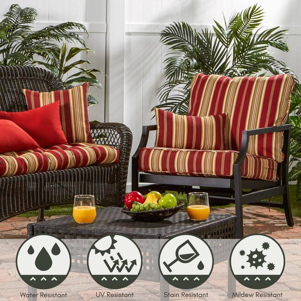 Roma Stripe Rectangular Outdoor Throw Pillows Set