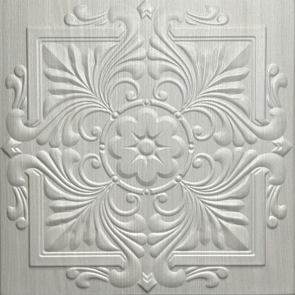 Victorian Washed Oak 1.6 ft. x 1.6 ft. Decorative Foam Glue Up Ceiling Tile (21.6 sq. ft. /Case)
