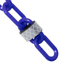 2 in. (#8,51 mm) x 100 ft. Traffic Blue Reflective Plastic Barrier Chain