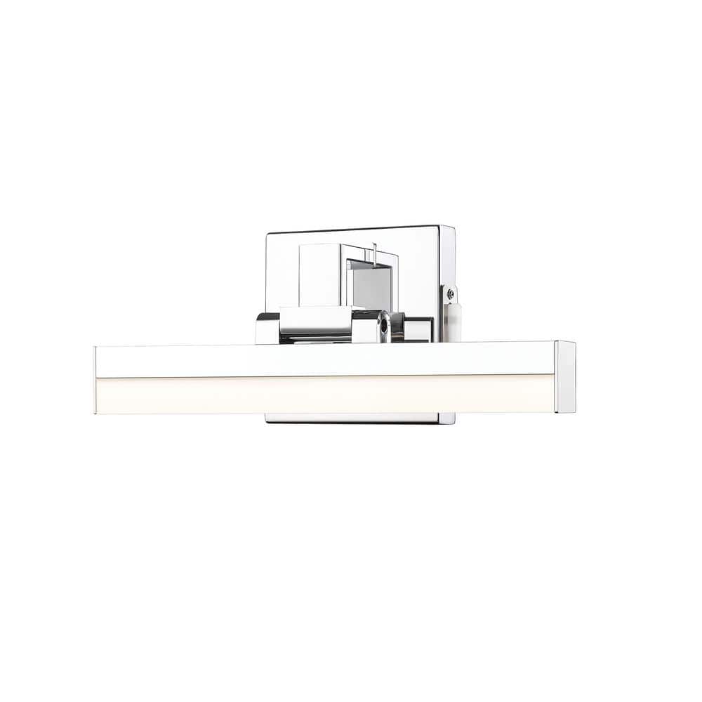 Liam 13 in. 2-Light Chrome Integrated LED Vanity Light with Frosted Plastic