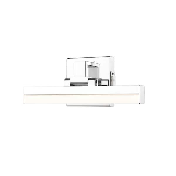 Unbranded Liam 13 in. 2-Light Chrome Integrated LED Vanity Light with Frosted Plastic Shade