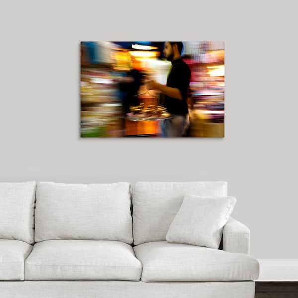 GreatBigCanvas 36 in. x 24 in. "A Young Man Carries Chai Tea to Workmates; Istanbul, Turkey " by Joseph Roybal Canvas Wall Art