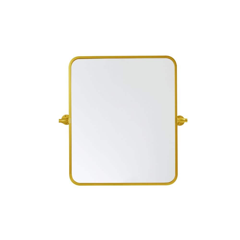 Timeless Home 20 in. W x 24 in. H Aluminum Gold Pivot Mirror