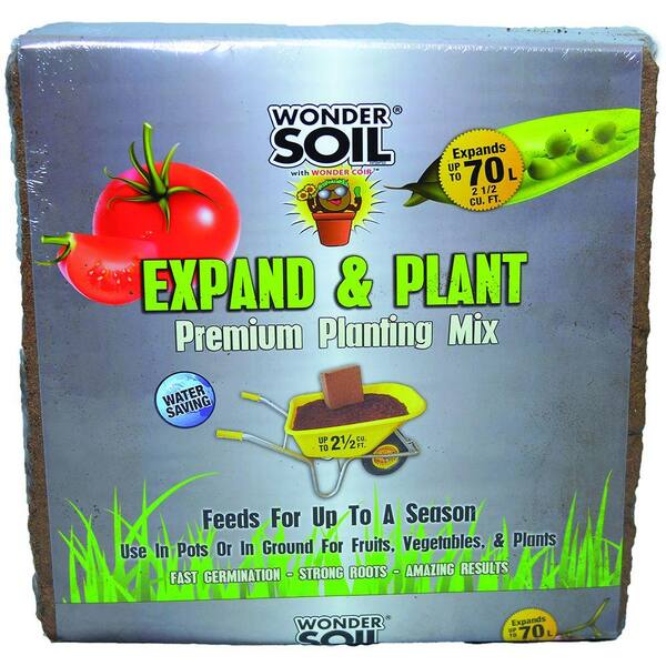 WONDER SOIL 2.5 cu. ft. Premium Expanding Coco Coir Living Soil Cube with Added Nutrients