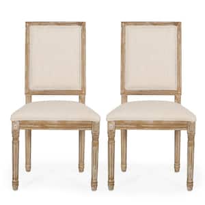 Robin Beige and Natural Upholstered Dining Side Chair (Set of 2)