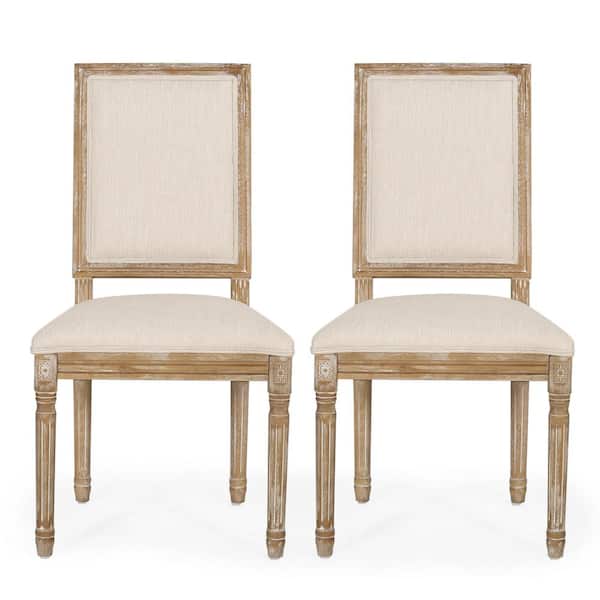 Robin Beige and Natural Upholstered Dining Side Chair (Set of 2)
