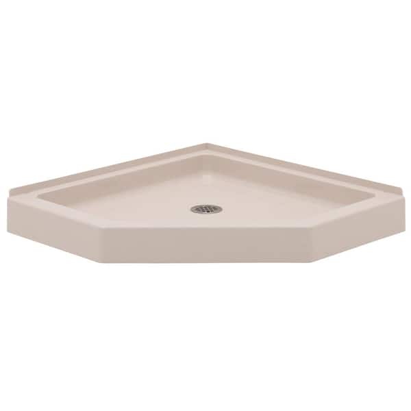 Swan Neo Angle 36 in. x 36 in. Solid Surface Single Threshold Shower Pan in Tahiti Sand