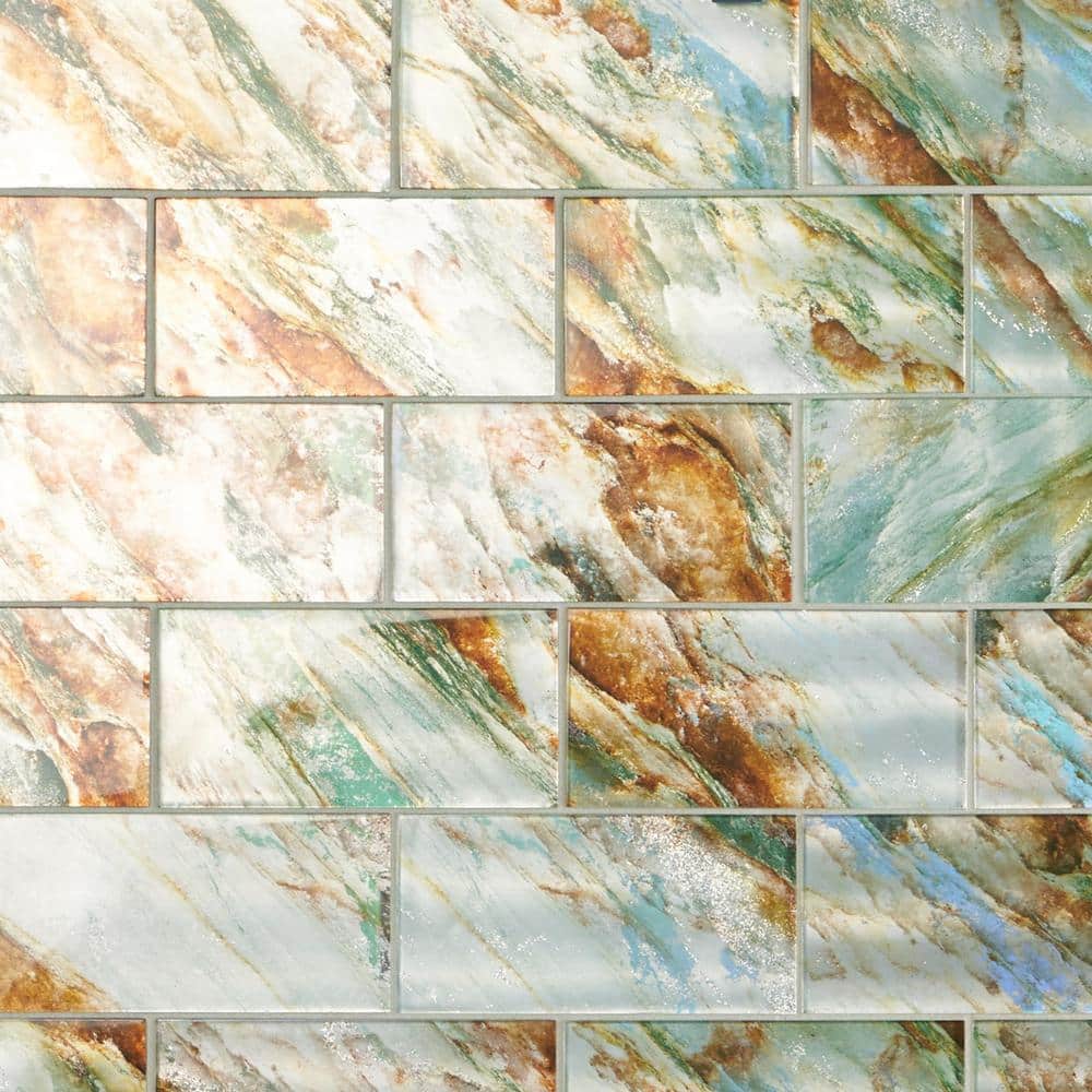 Astral Glass Emerald Polished Rectangular Wall Tile