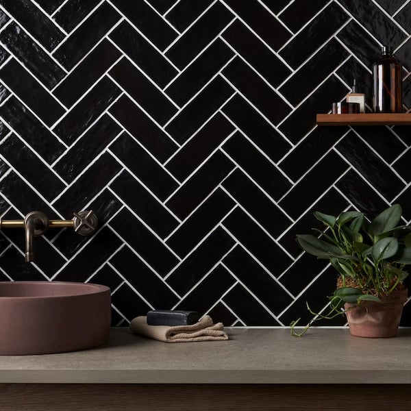 Ivy Hill Tile Amagansett Jet Black 3 in. x 8 in. Mixed Finish