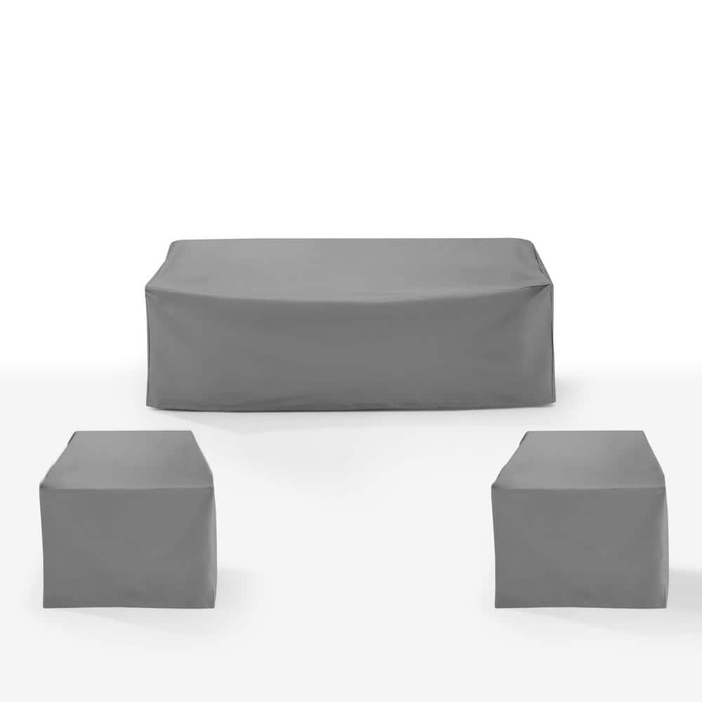 Gray Heavy-Duty Vinyl 3-Piece Outdoor Furniture Cover Set