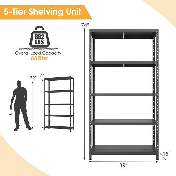 Our 5 tier storage racks provide the vertical space needed to