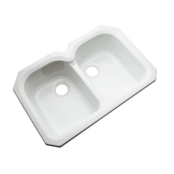 Thermocast Hartford Undermount Acrylic 33 in. Double Bowl Kitchen Sink in White
