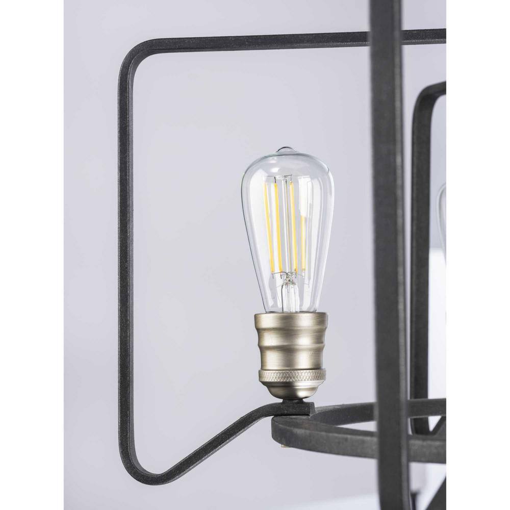 Black Iron 6-Light Cage Chandelier