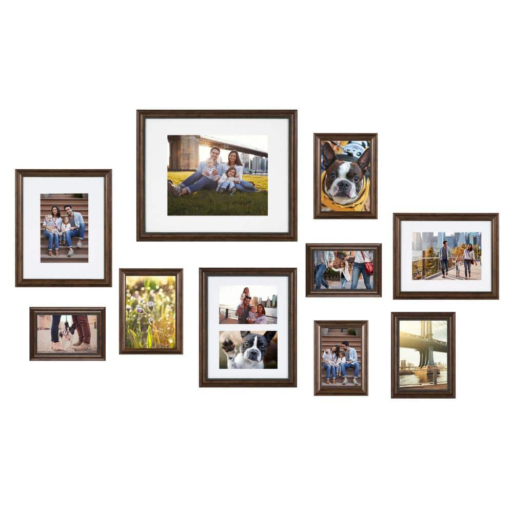 Kate and Laurel Traditional Bronze Picture Frames (Set of 10) 217807 ...