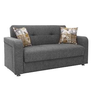 Opera Collection Convertible 67 in. Grey Chenille 2-Seater Loveseat with Storage