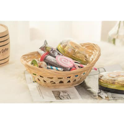 Natural Bamboo Oval Storage Bread Basket Storage Display Trays (Set of 5)