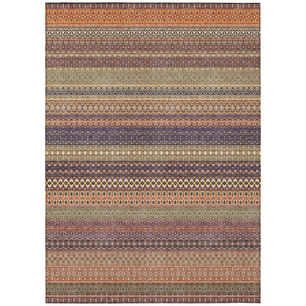 Chantille ACN527 Paprika 9 ft. x 12 ft. Machine Washable Indoor/Outdoor Geometric Area Rug