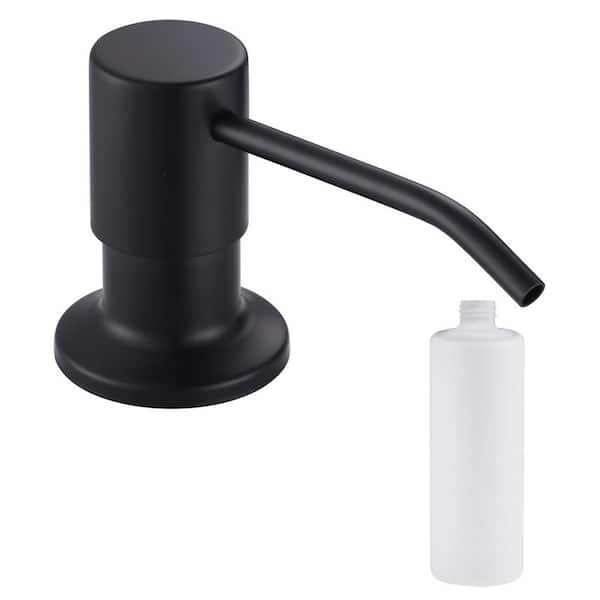 Matte Black Stainless Steel Soap Dispenser for Kitchen Sink with 6.6 inch Bottle