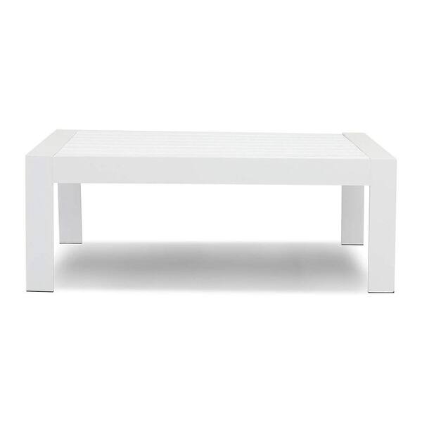 Unbranded White Rectangular Aluminum Outdoor Coffee Table