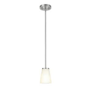 Helena 16 in 2-Light Brushed Nickel Pendant Lighting with Frosted Glass Shades
