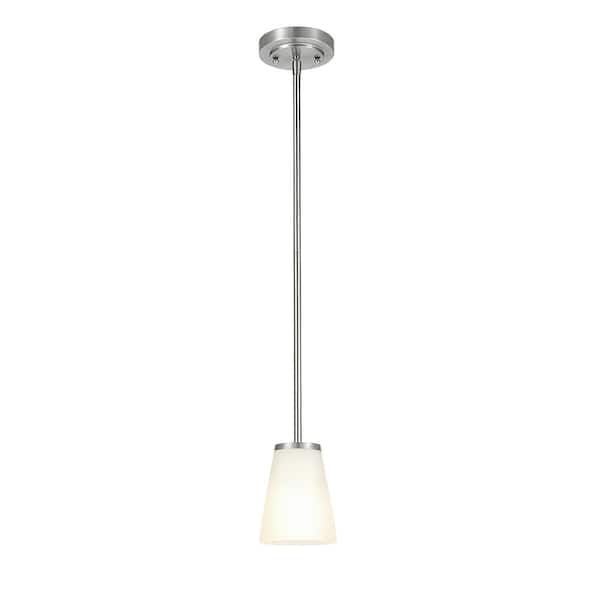 Hampton Bay Helena 16 in 2-Light Brushed Nickel Pendant Lighting with Frosted Glass Shades