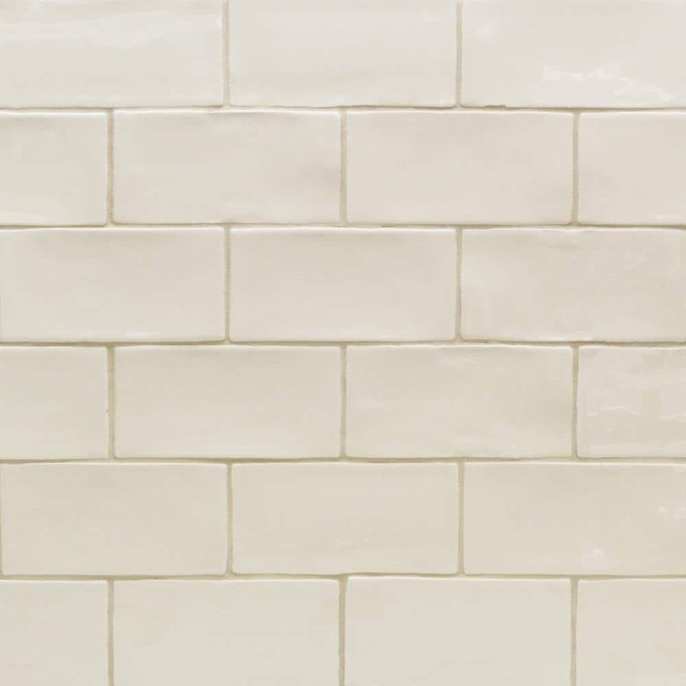 Messi 3" x 6" Polished White Ceramic Subway Wall Tile