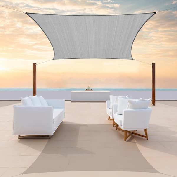 SHADE SAIL❤️未使用 COLOURTREE 14 ft. x 16 ft. 190 GSM Grey Rectangle Sun Shade Sail