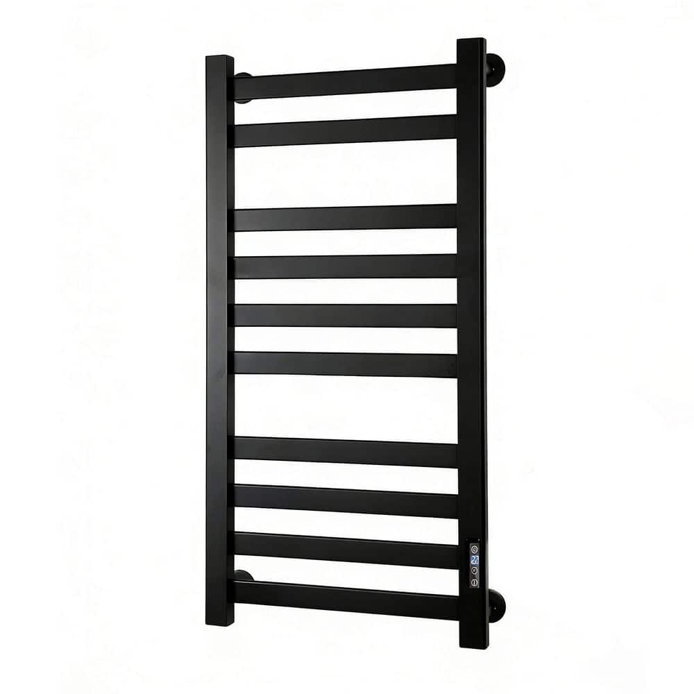 Aluminum 10-Bar Freestanding Warmer Heated Towel Rack with Timer & Adjustable Temperature for Bathroom & Spa in Black price history on PriceWatchPro