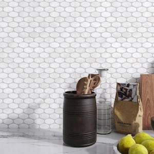 Mother of Pearl White 11.23 in. x 11.82 Geometric Glossy Natural Seashell Mosaic Tile Sample