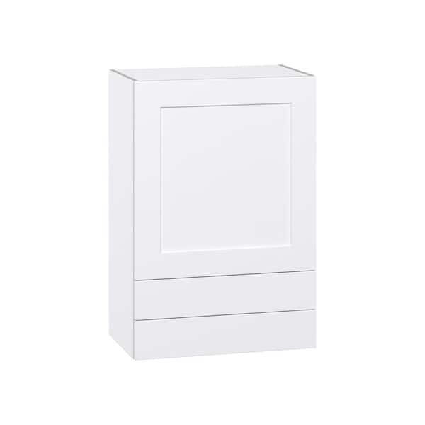 J COLLECTION Wallace Painted Warm White Shaker Assembled Wall Kitchen Cabinet with 2-Drawers (24 in. W x 35 in. H x 14 in. D)