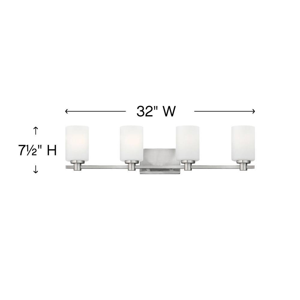 Brushed Nickel 4-Light Outdoor Dimmable Bath Vanity