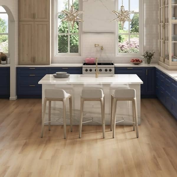 Liz Marie's Cliffside Tan 20 MIL x 7 in. W x 48 in. L Click Lock Waterproof Lux Vinyl Plank Flooring (23.2 sqft/case)