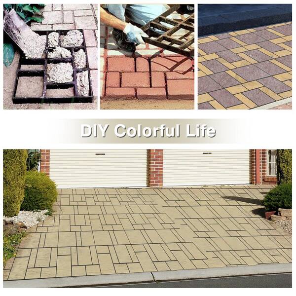 Concrete Mold Pavement DIY Path Maker Paving Cement Brick Stone Road Moulds Tool 