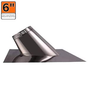 6 in. 7/12 - 12/12 Pitch Roof Flashing for Double Wall Chimney Pipe