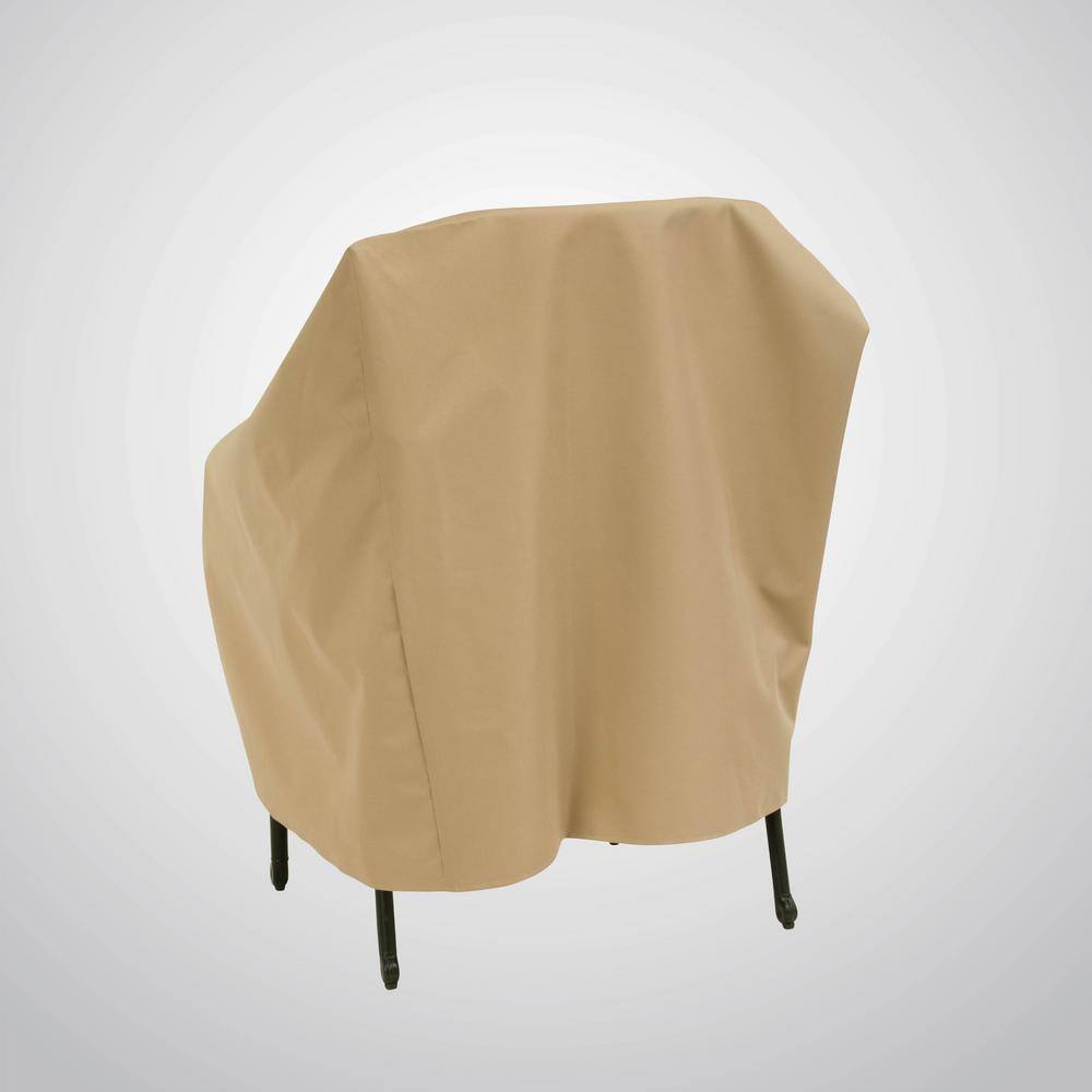 Khaki Weather-Resistant Patio Chair Covers, 27" x 34" x 31", Set of 2