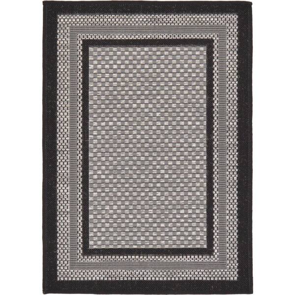Unique Loom Outdoor Multi Border Gray 2' 2 x 3' 0 Area Rug 3127207
