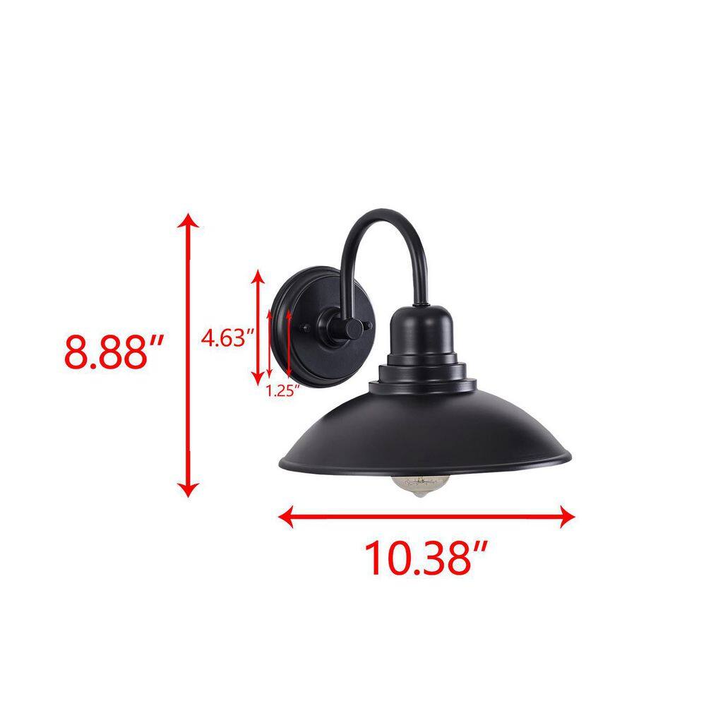 Black Steel Barn Style Outdoor Wall Sconce
