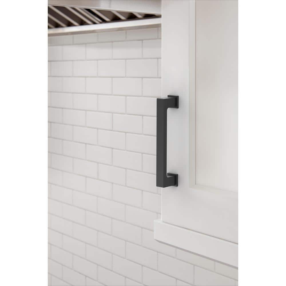 Matte Black 3-3/4 inch Cabinet Pull with Mounting Hardware