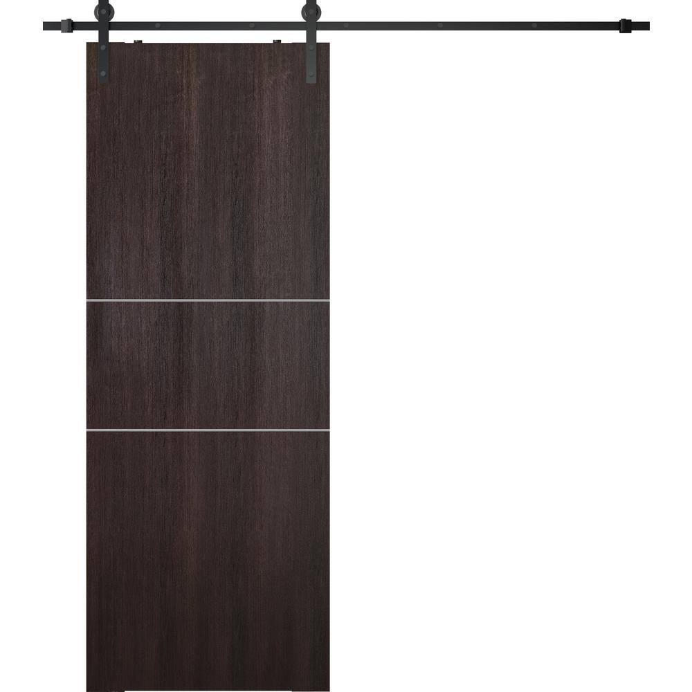 Optima 2H 28 in. x 84 in. Manufactured Wood Vera Linga Oak Solid Composite Core Sliding Barn Door with Hardware Kit price history on PriceWatchPro